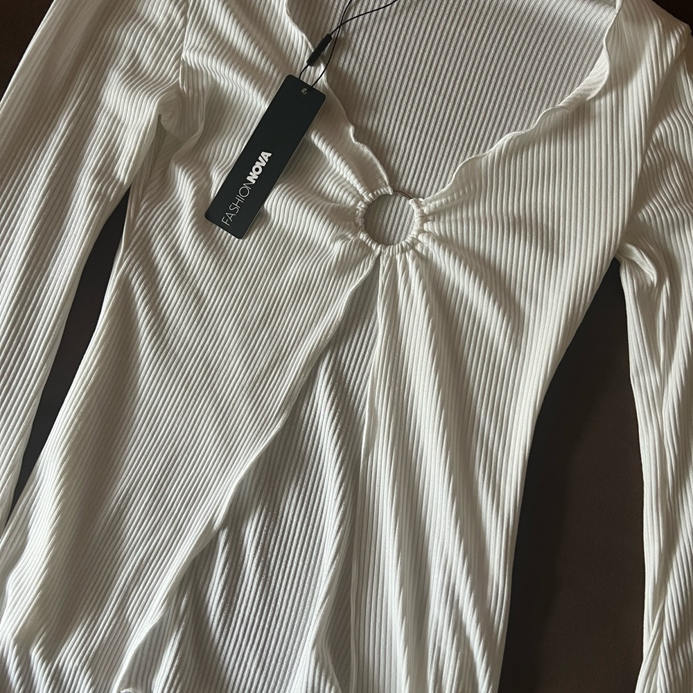 Melanie Ribbed Top-Ivory - Picture 3 of 3